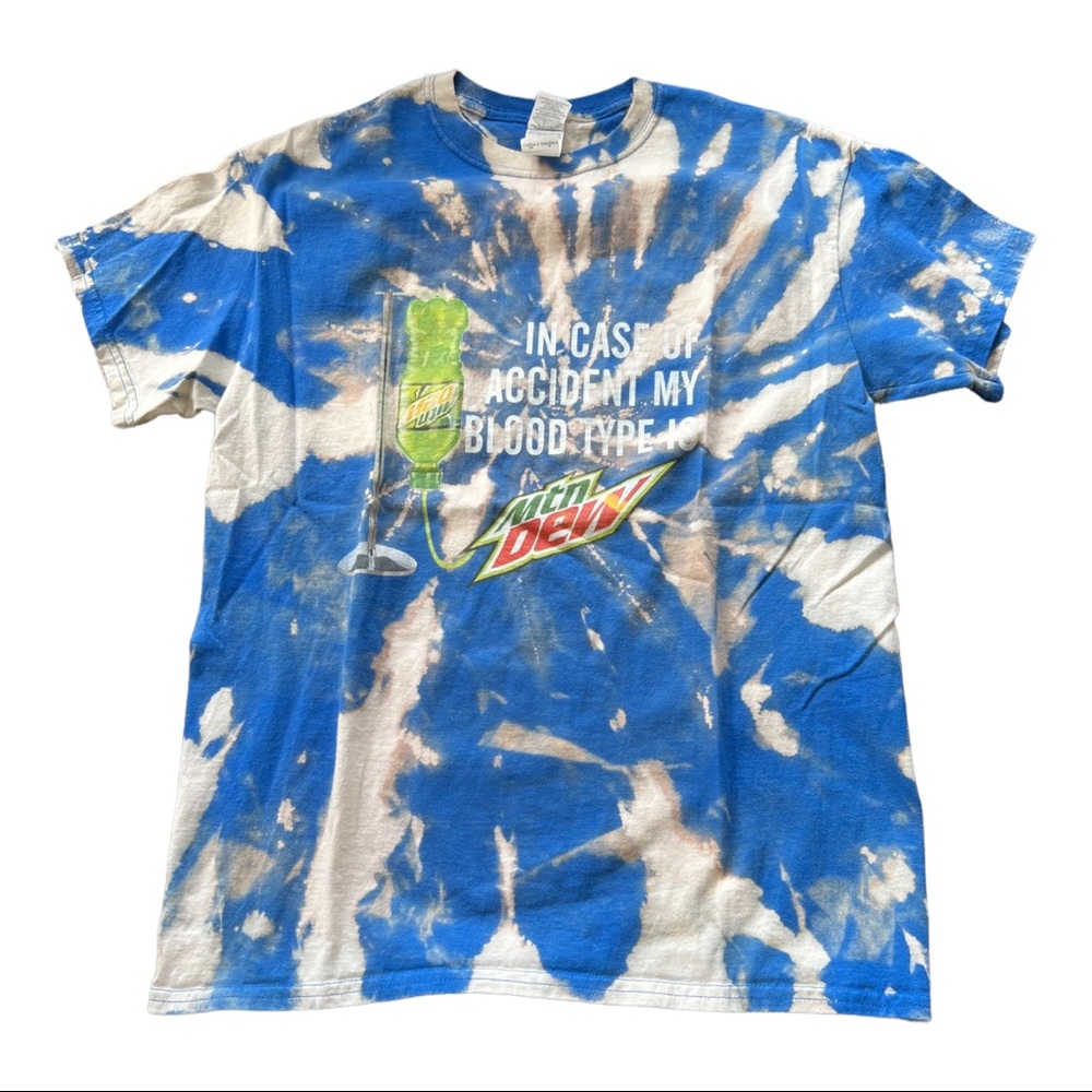 Repurposed bleached tee Mountain Dew promo